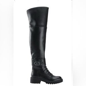 NWOT G by Guess Black Knee-High Combat Boots
